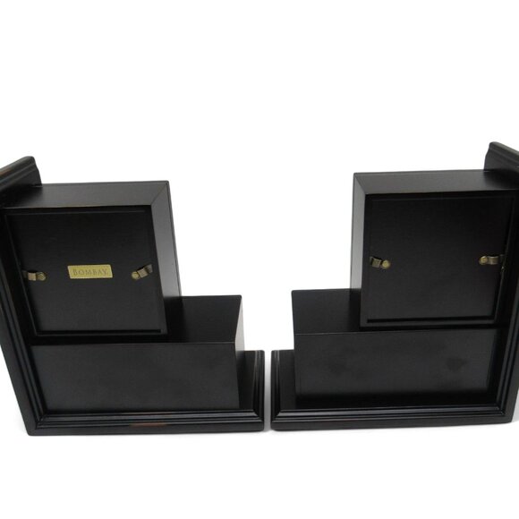 BOMBAY Photo Frame Wood BOOKENDS Set of 2 With Drawers Boxed - Picture 4 of 14